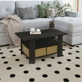 thumbnail image 3 of HOMLUX Modern Wood Storage Tea Table Coffee Table with Shelf & Bin Drawer for Small Space Living Room, Espresso/Black, 3 of 8