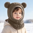 thumbnail image 5 of Wxirdrow Baby Newborn Hats /Winter Baby Warmth Adding CuteEared Hooded Windproof Hat Scarf Cap Coffee,6-36 Months, 5 of 9