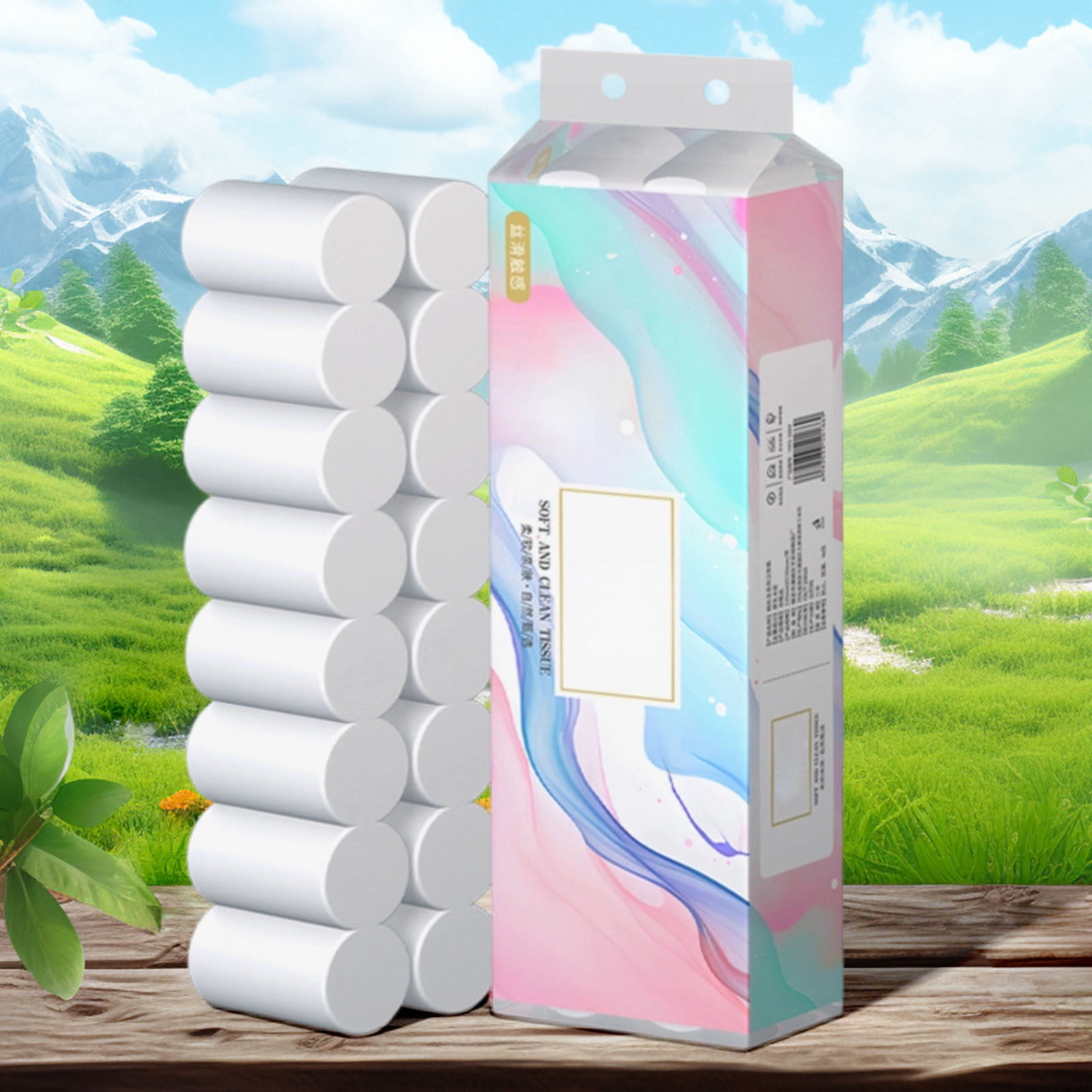 4 Packs 16 Rolls 4 Ply Toilet Paper Bulk Soft Strong Bath Tissue for Home Office Commercial Use Eco Friendly 100% Wood Pulp Affordable