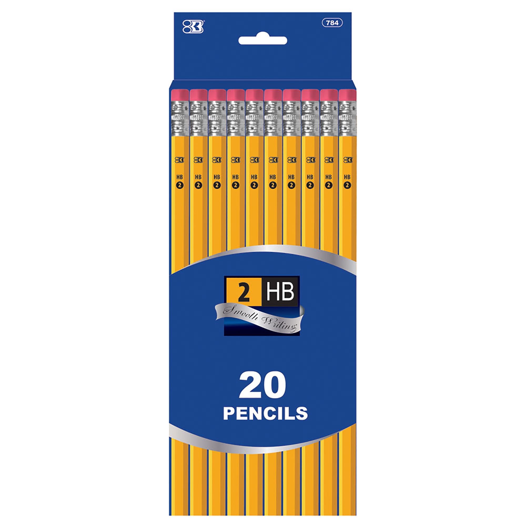 Just Stationery HB Pencil with Eraser Top Pack of 20 