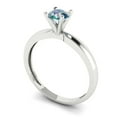 thumbnail image 2 of Solitaire Engagement Ring for Women - 0.5ct Blue Moissanite in 14K White Gold Promise Ring, 2 of 6