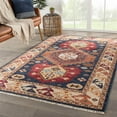 thumbnail image 5 of Living Karter Hand-Knotted Medallion Area Rug in Blue (8 ft. L x 5 ft. 6 in. W), 5 of 5