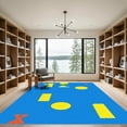thumbnail image 2 of ODIKA 3'x5' Machine Washable Non-Slip Area Rug, Geometric Blue High Traffic Rug with Pad, Blue, 1034636, 2 of 8