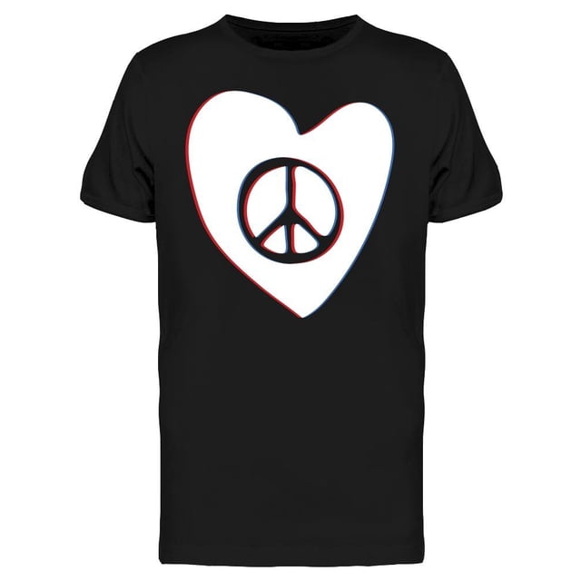 Playera Para Hombre - Corazon Con Simbolo De Paz Smartprints T-shirt
