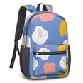 thumbnail image 4 of 17 Inch Lightweight Backpack,PVC Waterproof Oxford Fabric, Ergonomically Designed, with Large Capacity, Wildflower Garden Aesthetic Floral Print, 4 of 5