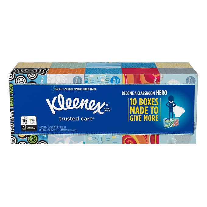 Kleenex Trusted Care Facial Tissue, 2Ply, 230count, 10pack RCZ