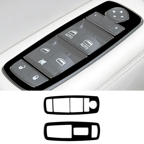 2X Gloss Black Front Window Control Panel Cover Trim for Chrysler 200 2015-2017