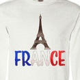 thumbnail image 4 of Inktastic France Eiffel Tower Flag in Text Long Sleeve T-Shirt, 4 of 5