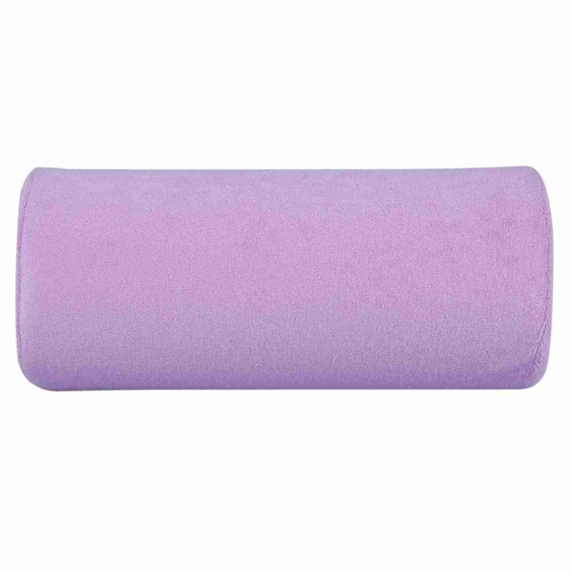 Cojín de esponja portátil suave para reposamanos para manicura y maquillaje, color morado