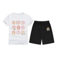 thumbnail image 4 of Teen Summer Clothes Flower Printed Short Sleeve T-Shirt Tops and Shorts 2 Piece Outfits Girls 10-11T Girl Clothes Girls Clothes, 4 of 4