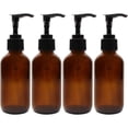 thumbnail image 1 of Botellas con dosificador de vidrio ámbar de 300 ml (paquete de 4); Ideal para lociones, jabón líquido, aromaterapia y más. Botella dividida., 1 of 5