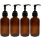 thumbnail image 1 of Botellas con dosificador de vidrio ámbar de 300 ml (paquete de 4); Ideal para lociones, jabón líquido, aromaterapia y más. Botella dividida., 1 of 5