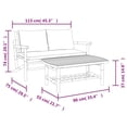 thumbnail image 4 of vidaXL 2 Piece Garden Lounge Set with Cream White Cushions Bamboo, 4 of 5