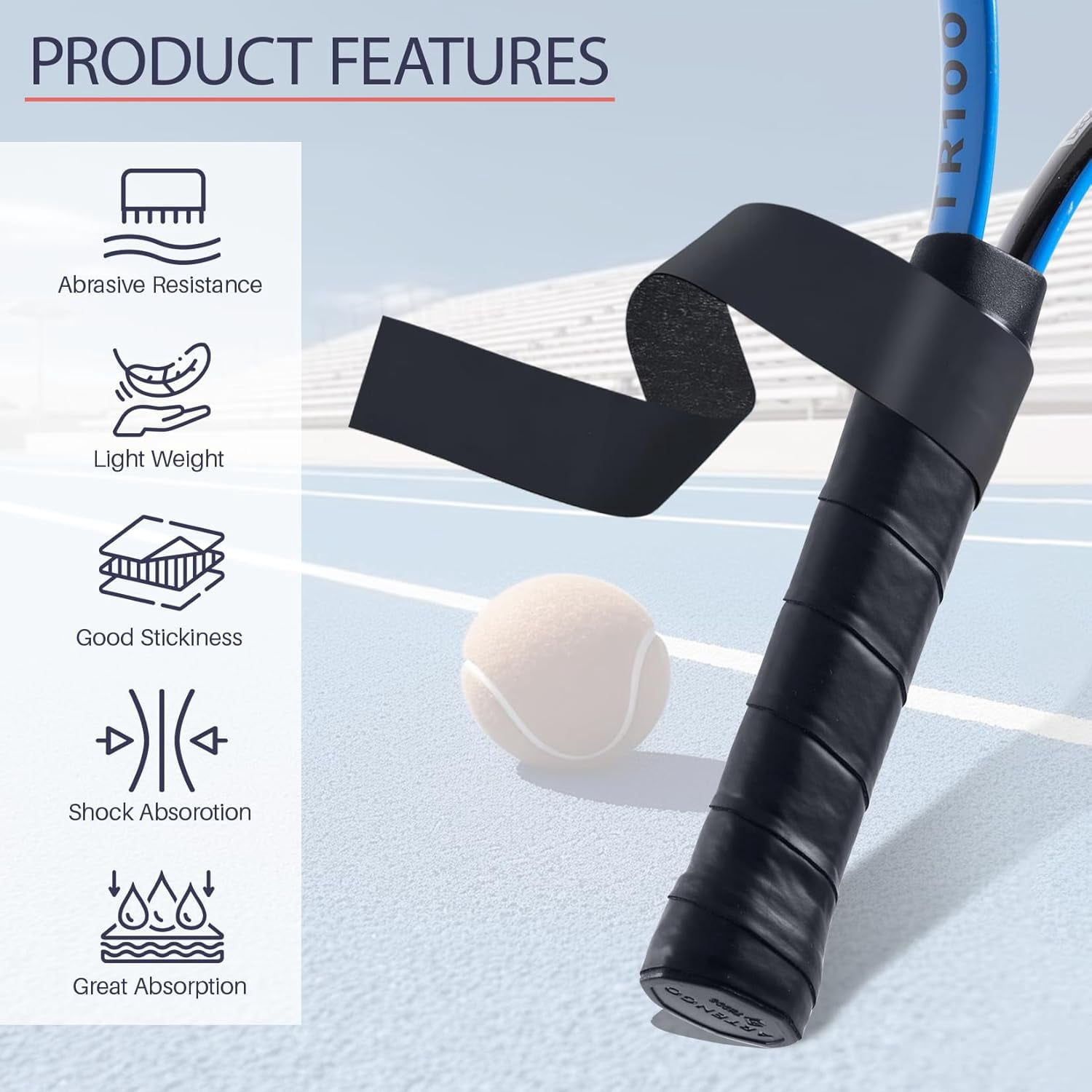 26 Pieces Tennis Racket Grip Tape,Precut Tennis Grip Tape Overgrips for Anti-Slip and Sweat Absorbent Grip, Comfortable Racquet Grips Tape for Tennis/Badminton/Pickleball (Multicolor)