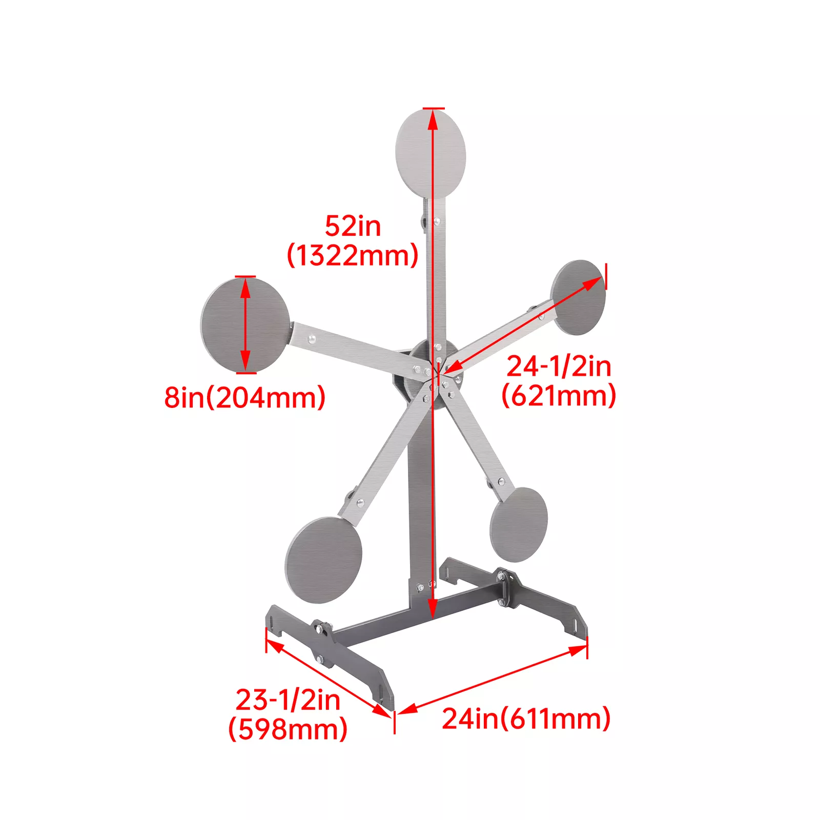 Kojem Portable Metal Target Stand Steel Shooting Target 8" Paddles Steel Anti-Rust Oil