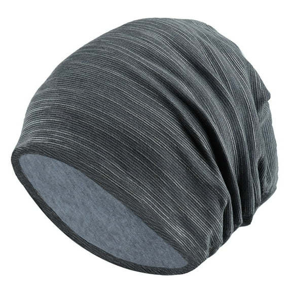 Kripyery Knitted Hat Striped Baggy Slouchy Thin Breathable Windproof Solid Color Spring Autumn Women Men Beanie Skull Cap for Outdoor