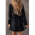 thumbnail image 3 of Women's Black High Waist Long Sleeve Shirt Mini Dress, 3 of 7