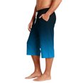 thumbnail image 5 of JoveMarine Men's Gradient Print Hawaiian Shorts with Drawstring, 7/8 Length Casual Beach Shorts for Summer Parties, Vacation and Daily Navy L, 5 of 9