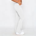 thumbnail image 6 of Karymi Linen&nbsp;Pants&nbsp;Women Fold Over High Waist Flared Yoga Pants, Solid Slim Fit Bootcut Casual Lounge Trousers with Side Pockets, Stretchy Workout Pants Wide Leg Pants Woman, 6 of 9