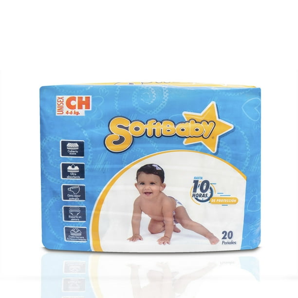 Pañales Para Bebé con 20 Pzs SOFT BABY CHICO