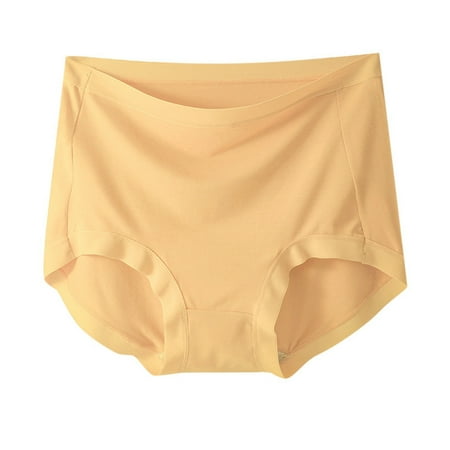 Xiaoxatg Women s Panties Women High Waist Feel Crotch Seamless Solid Color Breathable High Elasticity Large Size Briefs Women s Long Underwear Pants