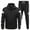 Black, variant on Enjoytime Mens Winter Outfits Patchwork Long Sleeve Zip Up Jackets Elastic Waist Pants Sweat Suits Athletic Casual Plus Size 2 Piece Sets