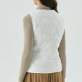 thumbnail image 4 of GEWSEY Womens Puffer Vest Lightweight Stand Collar Sleeveless Quilted Jackets Button Fall Spring Zip Up Coat Outerwear (White, S), 4 of 7