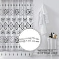 thumbnail image 3 of Black White Boho Shower Curtain Set, Modern Farmhouse Geometric Shower Curtain, Bohemian Tribal Chic Shower Curtain for Bathroom Decor with 12 Hooks 72x72in,Water Repellent, 3 of 6