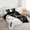 thumbnail image 3 of Feelyou You and Me Full Size Comforter Sets for Couple, Romantic Love Heart Bedding Comforter Set, Happy Valentine's Day Reversible Bedding Sets, Breathable Home Decor, 3-Piece, 3 of 8