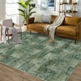 thumbnail image 5 of Garvee 8x10 Area Rug Modern Plaid Checkered Rug, Washable Rugs Soft Neutral Indoor Carpet Solid Rug Non Slip Low Pile Rug for Living Room Bedroom Dining Room Office, Green, 5 of 9