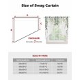 thumbnail image 6 of Eucalyptus Leaves Swag Valances for Windows, Spring Sage Green Summer Botanical Rod Pocket Sheer Valances for Large Windows, Swag Toppers Light Filtering for Kitchen Living Room 2 Panels 36''x63'', 6 of 6