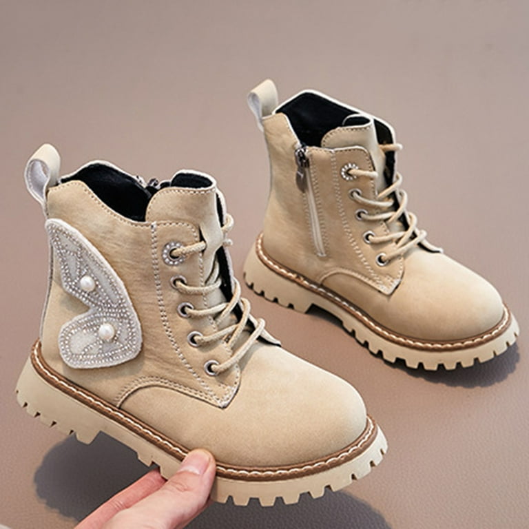 Toddler Girl Boots Size 8.5 Children Shoes Fashion Platform Boots Fashion Princess Butterfly Wing Boots Fashion Soft Sole Boots Toddler Shoes Size 9