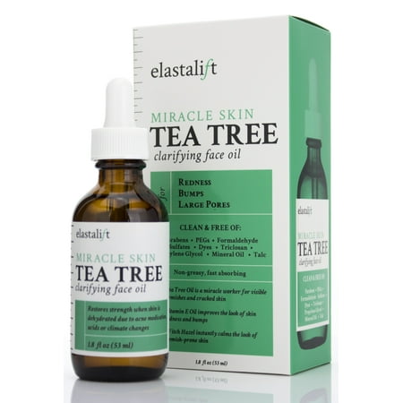 1.8 fl oz Elastalift Tea Tree Oil for face with Witch Hazel. Clarifying Tea Tree Face oil helps with Redness, Bumps, and Large