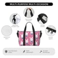 thumbnail image 3 of Travel Duffle Bag Feminine Pink Cute Rabbit Flower Travel Tote Bags Carry on Luggage Waterproof Weekender Bags with Top Handle Adjustable Shoulde Strap for Travel Gym, 3 of 5