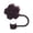 Black, variant on 10Mm Cherry Blossom Silicone Straw Cover Cap Cute 3D Flower Straw Tip Topper Reusable Dust Proof Straw Lid For Home Outdoor(Black-4.5Cm)