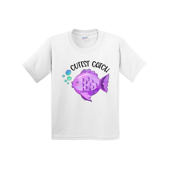 Inktastic Cutest Catch Cute Purple Fish Youth T-Shirt