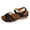 Black, variant on Walking Sandals for Women Trendy Crooss Strappy Open Toe Wedges Comfy Arch Support Orthopedic Shoes Ankle Strap Summer Heels Brown Size 7.5