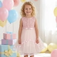 thumbnail image 4 of Flower Girls Dress Blush Belted Wedding Party Bridesmaid 4, 4 of 10