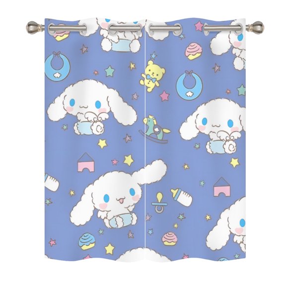 Cinnamoroll Blackout Curtains for Boys Girls Home Decor, Cartoon Fun Insulation Curtains, Bedroom Living Room Blackout Curtains 140x160cm