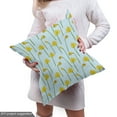 thumbnail image 4 of Ambesonne Flower Fabric by the Yard Upholstery, Cartoonish Daffodils, 10 Yards, Pale Blue Mustard, 4 of 4
