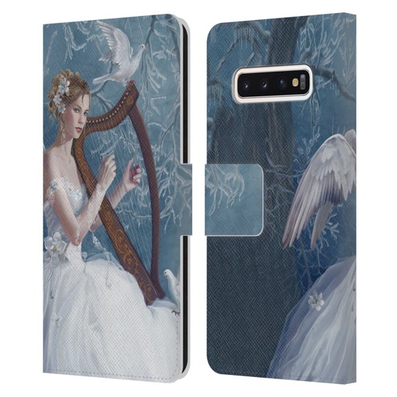 Head Case Designs Officially Licensed Nene Thomas Deep Forest Chorus Angel Harp And Dove Leather Book Wallet Case Cover Compatible with Samsung Galaxy S10