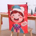 thumbnail image 1 of 1pc Christmas Chair Cover Decorations Cute Cartoon Style Festive Atmosphere New Year Cloth Print, 1 of 9
