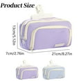 thumbnail image 3 of Large Capacity Pencil Case Fabric School Organizer For Students Pens Markers & Rulers (10.2x7.5 Inches), 3 of 9