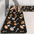 thumbnail image 2 of Kitchen Rugs Sets Of 2,Brown Mushroom Pattern Black Pattern Anti Fatigue Kitchen Mat Rugs Non Slip Washable,Decorative Kitchen Floor Mats for Kitchen,Sink,Laundry,17"x47"+17"x47", 2 of 5