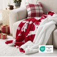 thumbnail image 6 of Christmas Throw Blanket for Couch - Christmas Decorations Gifts for Women, Warm Sherpa Deer Throw Blanket, Red 50"x60", 6 of 8
