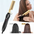 thumbnail image 2 of 2-in-1 Hot Comb  Temperature Adjustable Electric Heating Comb  Professional High Heat Ceramic Hair Press Comb  Multifunctional Copper Hair Straightener Portable Curling Iron Heated Brush, 2 of 10
