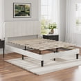 thumbnail image 4 of VECELO Queen Size Upholstered Beds, Modern Platform Bed Frame with Adjustable Headboard, Wooden Slats Support/No Box Spring Needed, White, 4 of 8