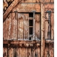 thumbnail image 3 of Rustic Duvet Cover Set, Abandoned Damaged Oak Barn Door with Iron Hinges and Lateral Cracks Knock Theme, Decorative 2 Piece Bedding Set with 1 Pillow Shams, Twin Size, Pale Brown, by Ambesonne, 3 of 3