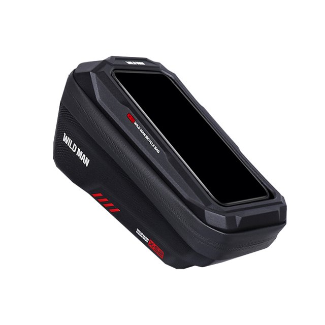 Soidarity Bolsa para cuadro de bicicleta de montaña, bolsa impermeable para teléfono móvil, bolsas para sillín de bicicleta, tubo frontal, Ciclismo negro rojo