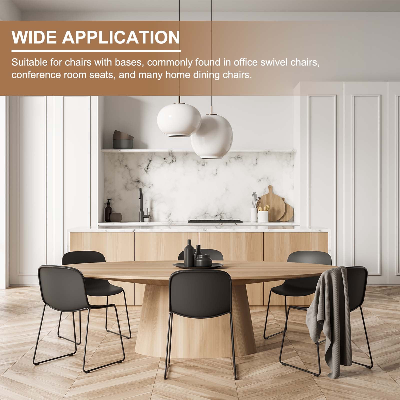 32 Pack Rectangle U Shaped Chair Leg Caps with Felt Pads, Fit 25mm Dia Tubular Legs, Slide Smoothly Furniture Feet Protectors No Scratches No Noise for Hardwood Floors, White